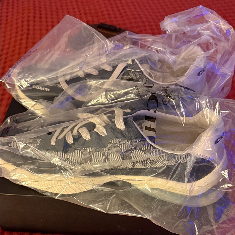 Coach Navy and White Sneakers - Picture 2 of 4